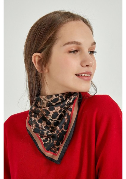 13485 Leopar Desenli Bandana Fular