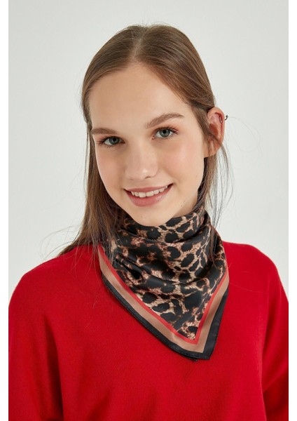 13485 Leopar Desenli Bandana Fular