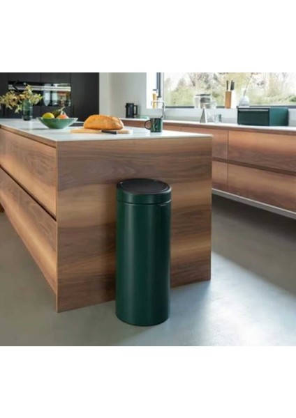 Çelik Çöp Kutusu Pıne Green New Dokunmatik 30 Lt Çöp Kovası