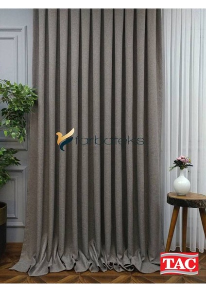 Açık Gri Keten Fon Perde 1e3 Dökümlü Pileli Fon Perde fiyatları