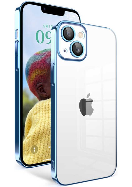 Apple iPhone 14 Uyumlu Kamera Korumalı Renkli Çerçeveli Zore Garaj Kapak-Lila fırsatları