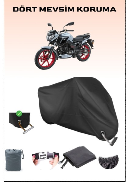 Tvs Raider 125 Için Kilit Uyumlu Siyah Motosiklet Branda, Güvenli, Su Geçirmez