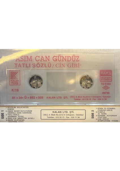 Asım Can Gündüz – Anasının Gözü 1991 Baskı (Kaset)