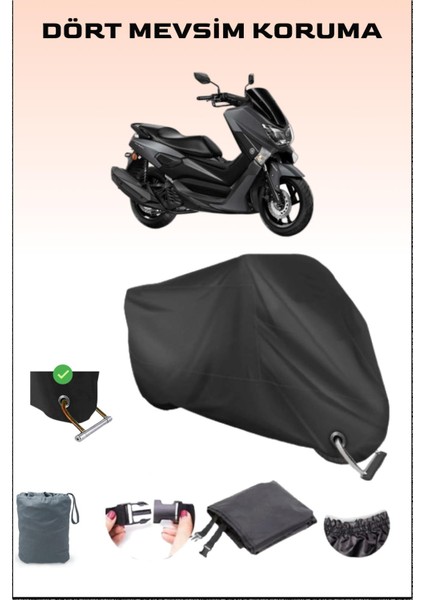Yamaha Nmax 125 Için Kilit Uyumlu Siyah Motosiklet Branda, Güvenli, Su Geçirmez
