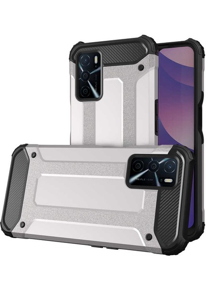Oppo A16 Kılıf Zore Crash Silikon Kapak-Gri