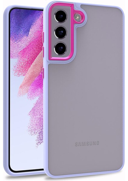 Samsung Galaxy S21 Fe Kılıf Zore Flora Kapak-Lila