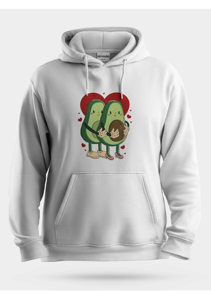 Avokado Çifti Hamile Tasarımlı Unisex Kapüşonlu Sweatshirt