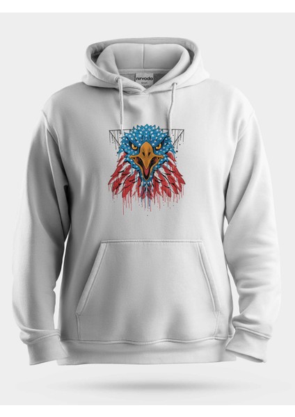 Amerikan Yırtıcı Kartal Unisex Kapüşonlu Sweatshirt