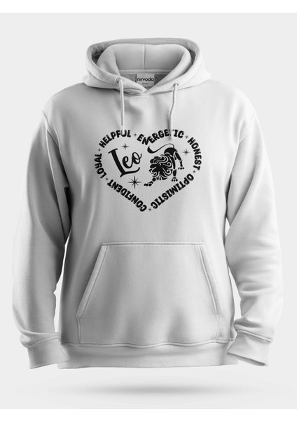 Aslan Burcu Leo Zodyak Kalpli Unisex Kapüşonlu Sweatshirt