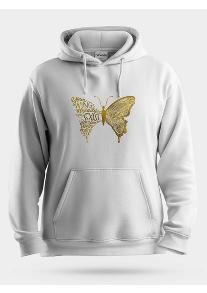Altın Kelebek Unisex Kapüşonlu Sweatshirt