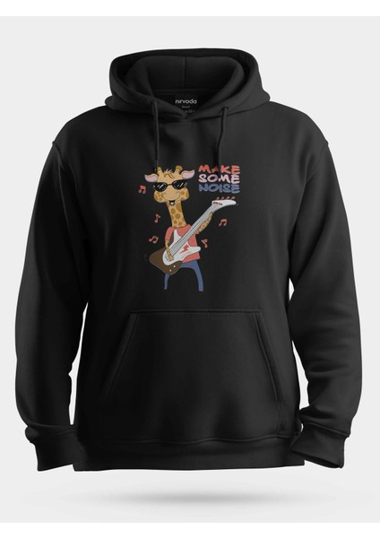 Gitarist Zürafa Unisex Kapüşonlu Sweatshirt