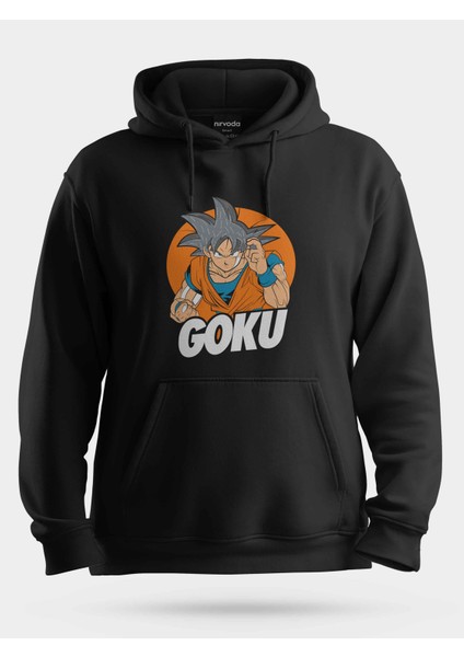 Goku Dragon Ball Unisex Kapüşonlu Sweatshirt Siyah