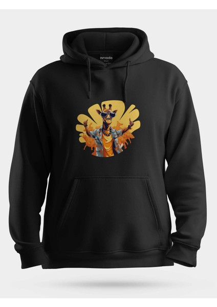 Hiphop Zürafa Unisex Kapüşonlu Sweatshirt