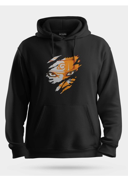 Parçalı Naruto Unisex Kapüşonlu Sweatshirt