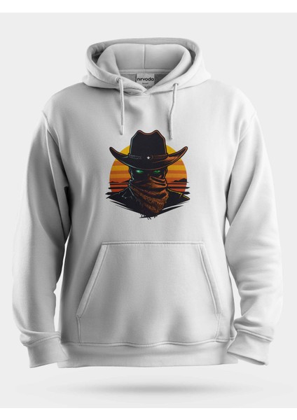 Esrarengiz Western Kovboy Erkek Unisex Kapüşonlu Sweatshirt