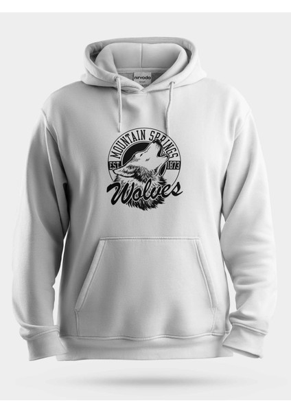 Uluyan Kurt Unisex Kapüşonlu Sweatshirt