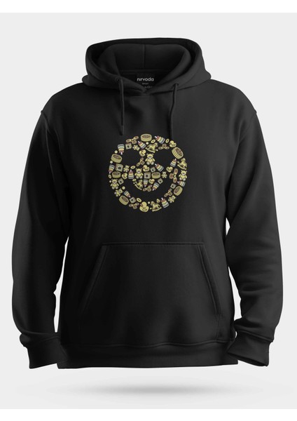 Gülücük Emojili Sevimli Ikonlar Unisex Kapüşonlu Sweatshirt