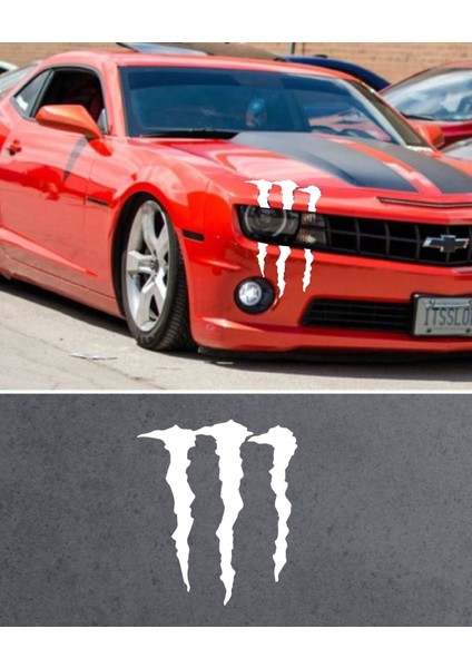 Monster Pençe Far Araba Oto Sticker Etiket 02153