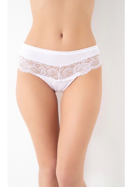 932 Bayan Dantel Detaylı Cotton Bikini Külot