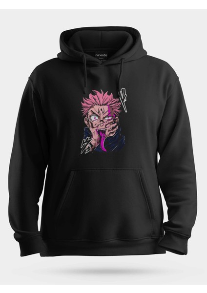 Sukuna Jujutsu Kaisen Çizim Unisex Kapüşonlu Sweatshirt