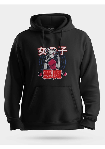 Japon Anime Kızı Unisex Kapüşonlu Sweatshirt