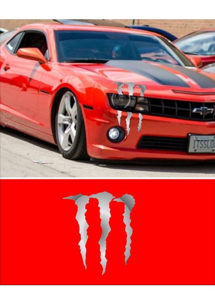Monster Pençe Far Araba Oto Sticker Etiket 02153