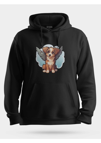 Melek Köpek Unisex Kapüşonlu Sweatshirt