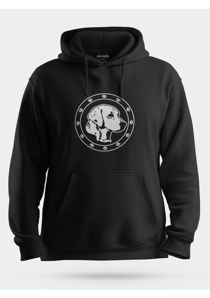 Pati Dostu Köpek Unisex Kapüşonlu Sweatshirt Siyah