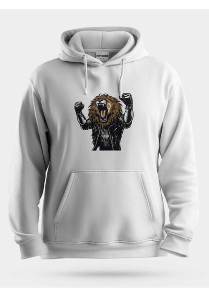 Metal Tarz Aslan Unisex Kapüşonlu Sweatshirt