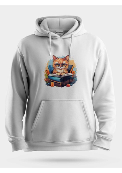 Öğrenci Sarman Sarı Kedi Unisex Kapüşonlu Sweatshirt