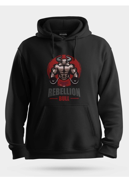 Kaslı Boğa Fitness Gym Unisex Kapüşonlu Sweatshirt