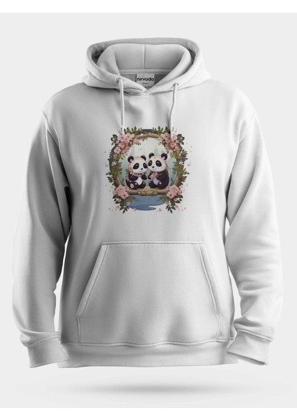 Mutlu Pandalar Unisex Kapüşonlu Sweatshirt