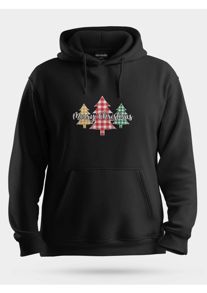 Renkli Yılbaşı Ağacı Unisex Kapüşonlu Sweatshirt