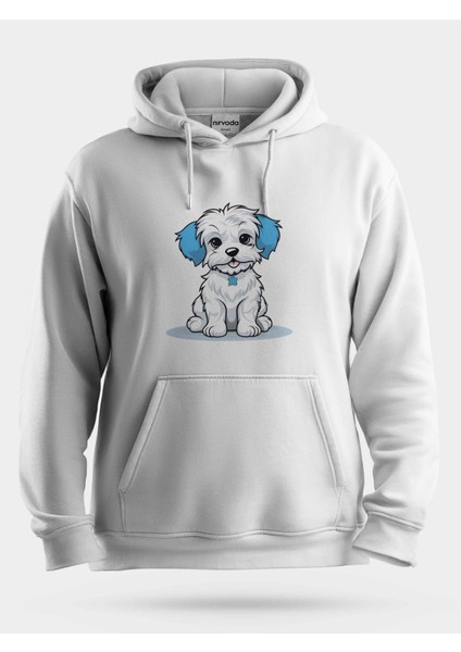 Sevimli Poddle Unisex Kapüşonlu Sweatshirt