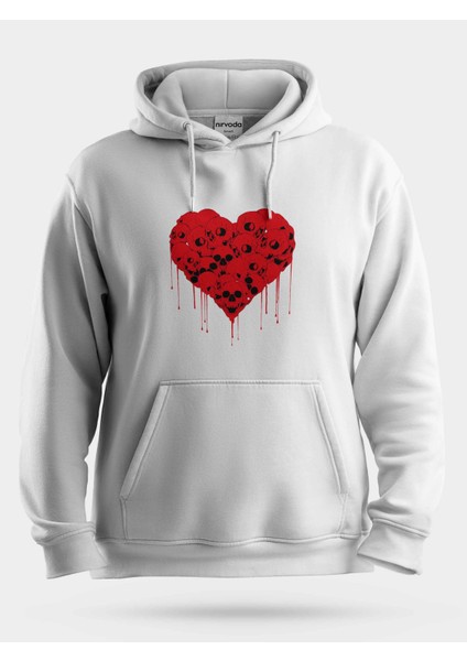 Kurukafa Kalp Unisex Kapüşonlu Sweatshirt