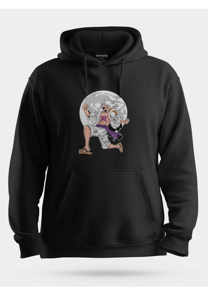 Luffy Beyaz One Piece Unisex Kapüşonlu Sweatshirt