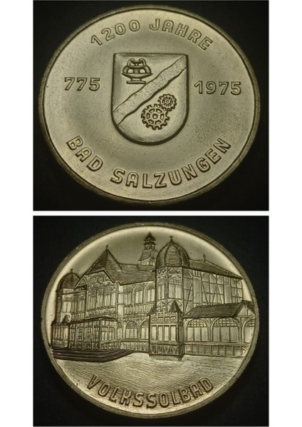 775/1975 Volkssolbad Bad Kösen 1200.YILI Hatıra Madalya 35.6gram 40MM