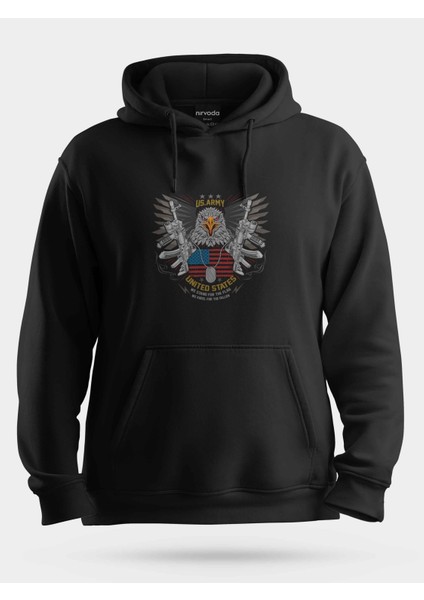 Us Army American Kartal Unisex Kapüşonlu Sweatshirt