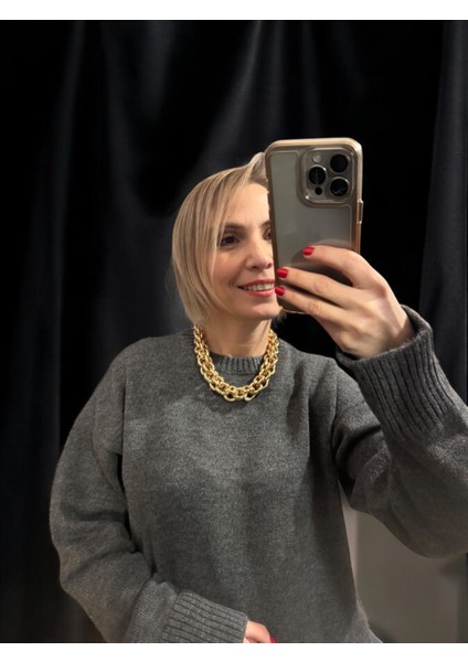 Antrasit Kelly Oversize Kazak