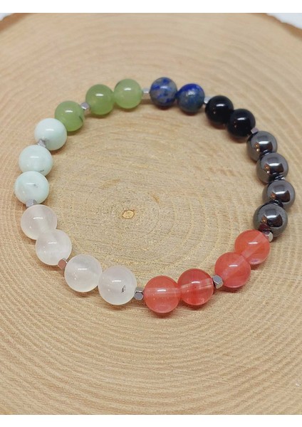 Doğal Taş Huzur-Mutluluk Bilekliği 8mm Unisex (55766) fırsatları