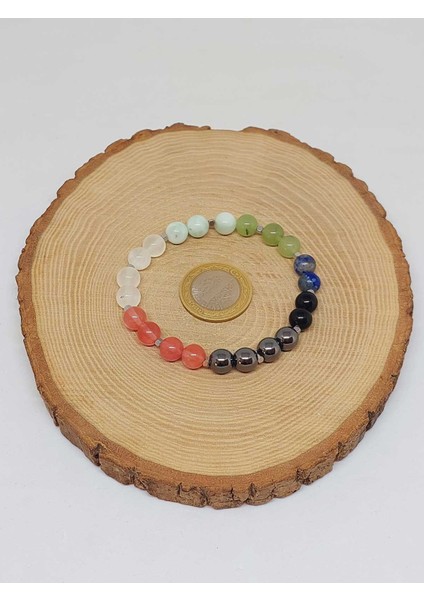 Doğal Taş Huzur-Mutluluk Bilekliği 8mm Unisex (55766) indirimleri