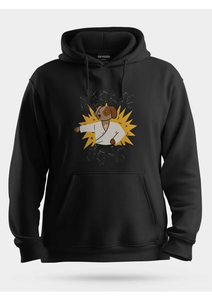 Karate Köpek Unisex Kapüşonlu Sweatshirt