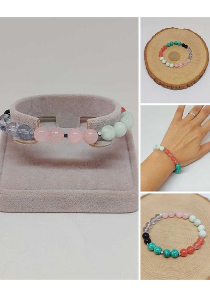 Doğal Taş Aşk-Sevgi Çekmek İçin Bileklik 8mm Unisex (55770)