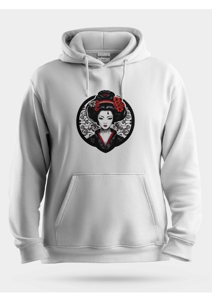 Japon Geisha Unisex Kapüşonlu Sweatshirt
