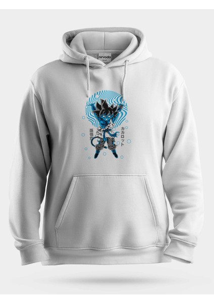 Goku Mavi Tasarım Dragon Ball Unisex Kapüşonlu Sweatshirt