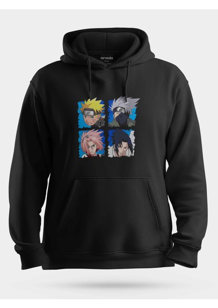 Naruto Karakterler Unisex Kapüşonlu Sweatshirt