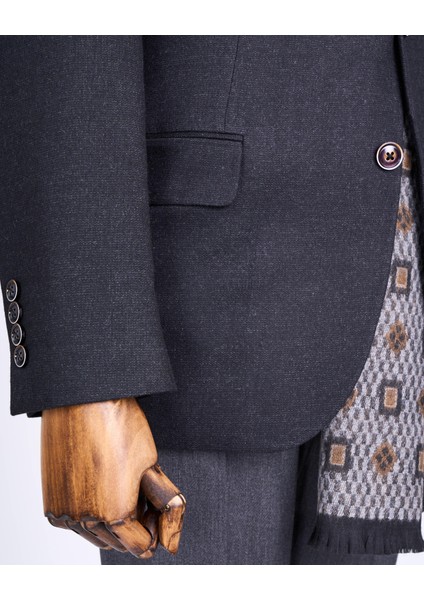 Italyan Stil Slim Fit 4 Drop Mono Yaka Erkek Tek Ceket Siyah T13485 indirimleri