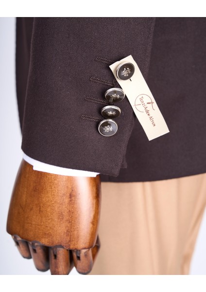 Italyan Stil Slim Fit Sivri Yaka Erkek Ceket Kahverengi T13237 fırsatları