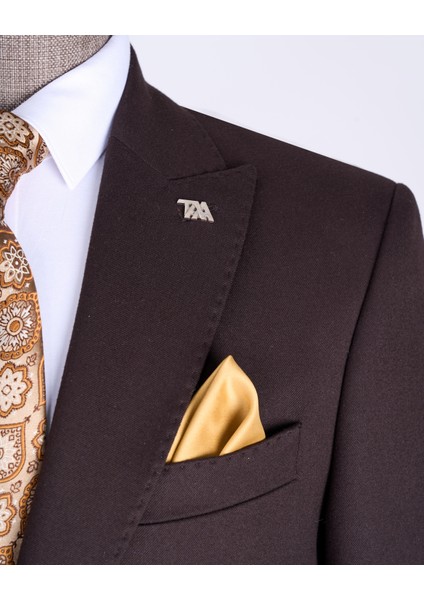 Italyan Stil Slim Fit Sivri Yaka Erkek Ceket Kahverengi T13237 indirimleri