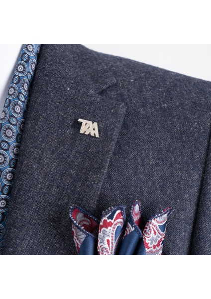 Italyan Stil Slim Fit Mono Yaka Erkek Tek Ceket Lacivert T13349